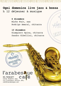 DÉJEUNER ET DÎNER À MUSIQUE: GLI APPUNTAMENTI DI DICEMBRE DE L’ARABESQUE CAFÉ