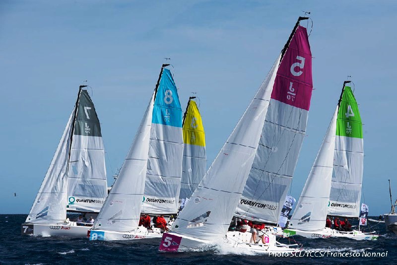 La nuova flotta dei J/70 YCCS in regata. Foto Francesco Nonnoi