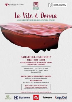 “La vite è donna: dal Barolo al Nero d’Avola” – 8 luglio a Portopiccolo Sistiana