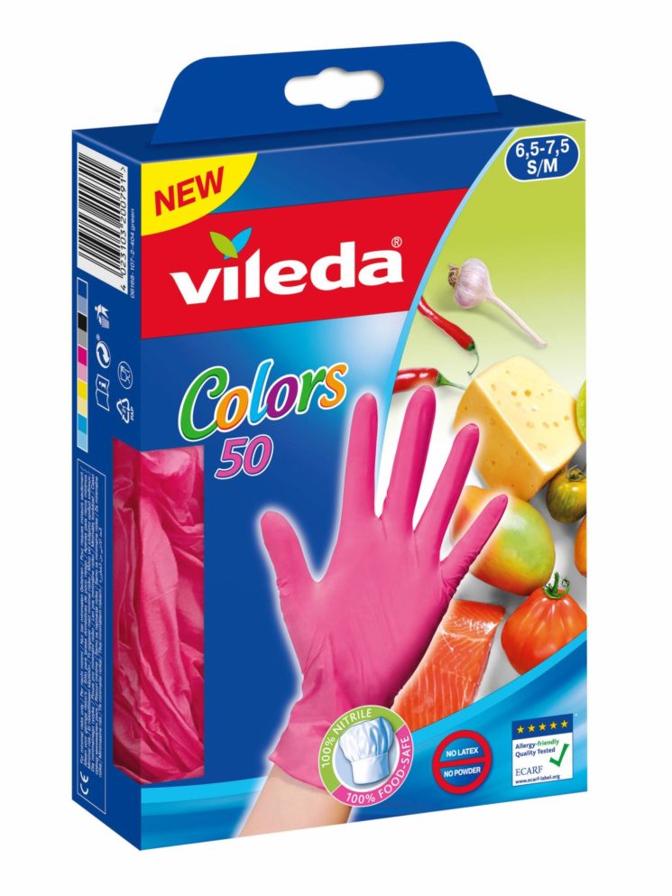 Vileda: nuovi Guanti Colors 50 per uso alimentare