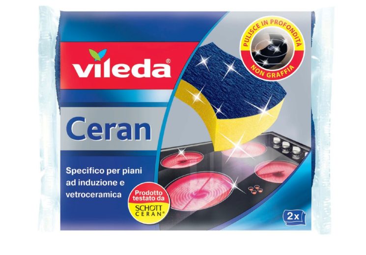 VILEDA: CERAN 2 pz per la pulizia di piani cottura ad induzione e vetroceramica