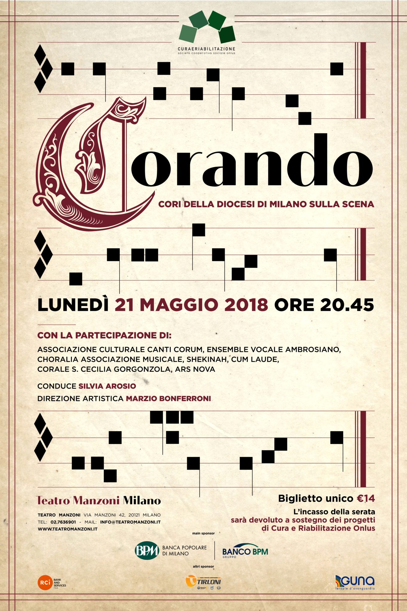 “CORANDO I cori con il cuore” al Teatro Manzoni di Milano