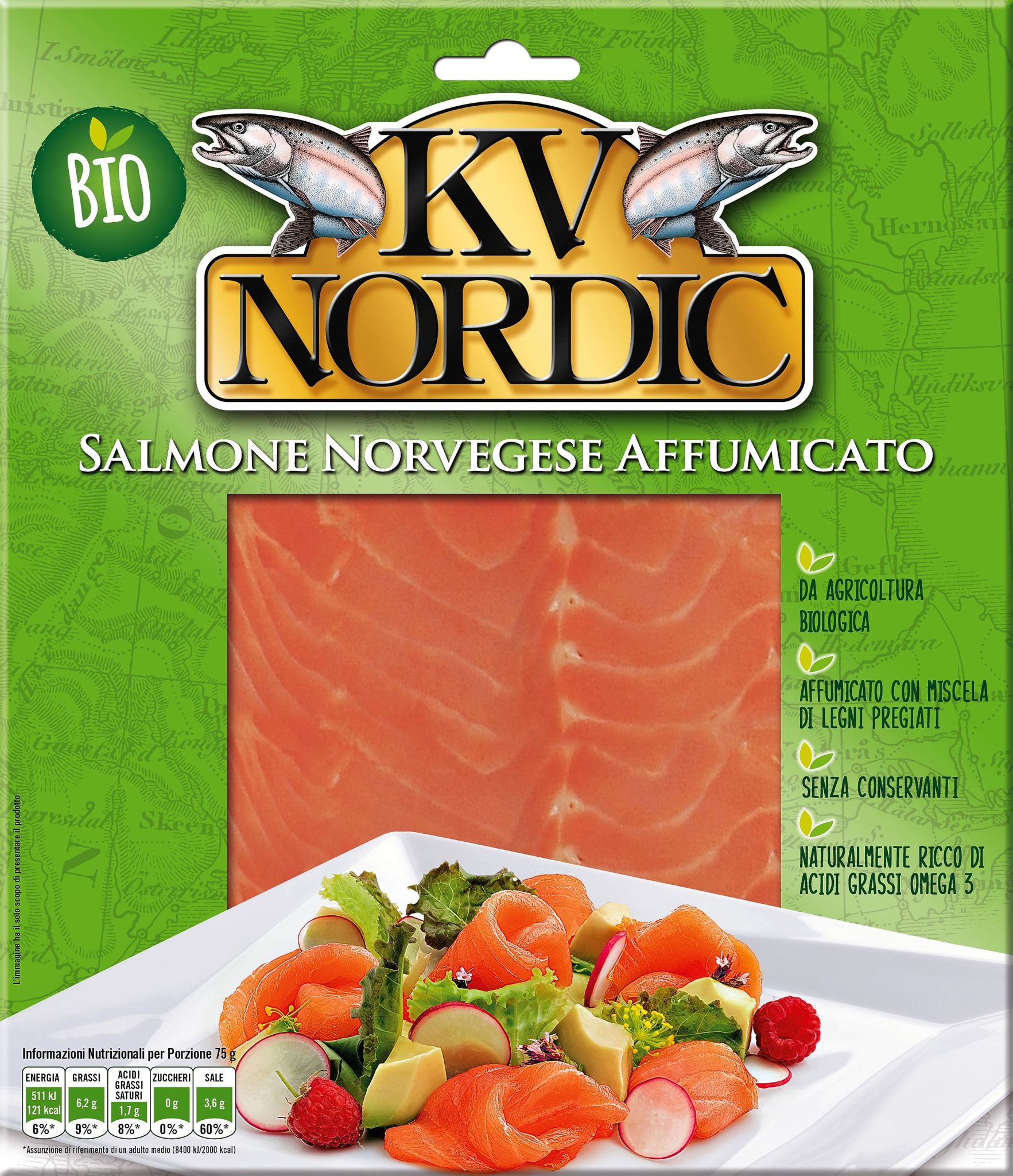 KV NORDIC Salmone Norvegese Affumicato Bio