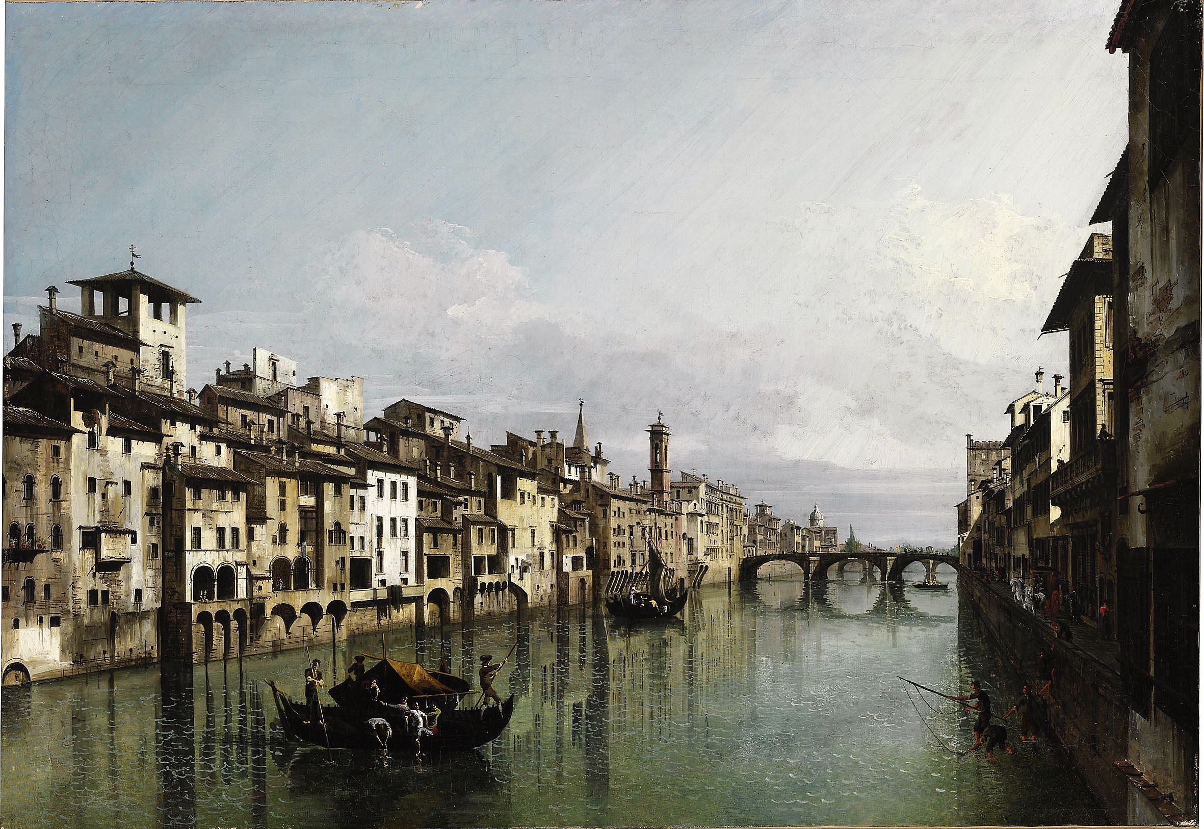 Bernardo Bellotto L'Arno dal Ponte Vecchio fino a Santa Trinita e alla Carraia Szépmúvészeti Múzeum di Budapest