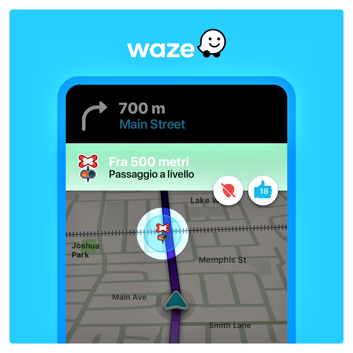 Waze passaggi a livello