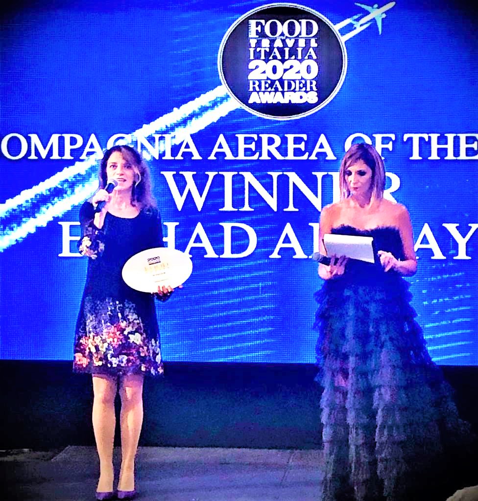 Etihad Airways il premio «Compagnia Aerea Of The Year» ai Food And Travel Italia 2020 Readers Awards