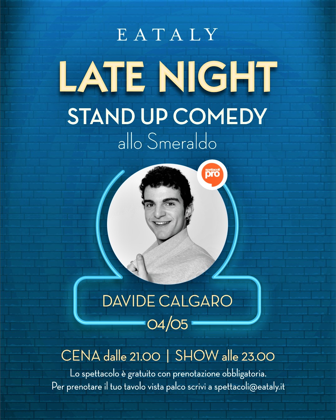 La stand up comedy a Eataly Milano Smeraldo con Davide Calgaro