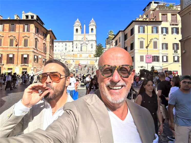 L’attore Jeremy Piven in giro per Roma con lo stilista Domenico Vacca