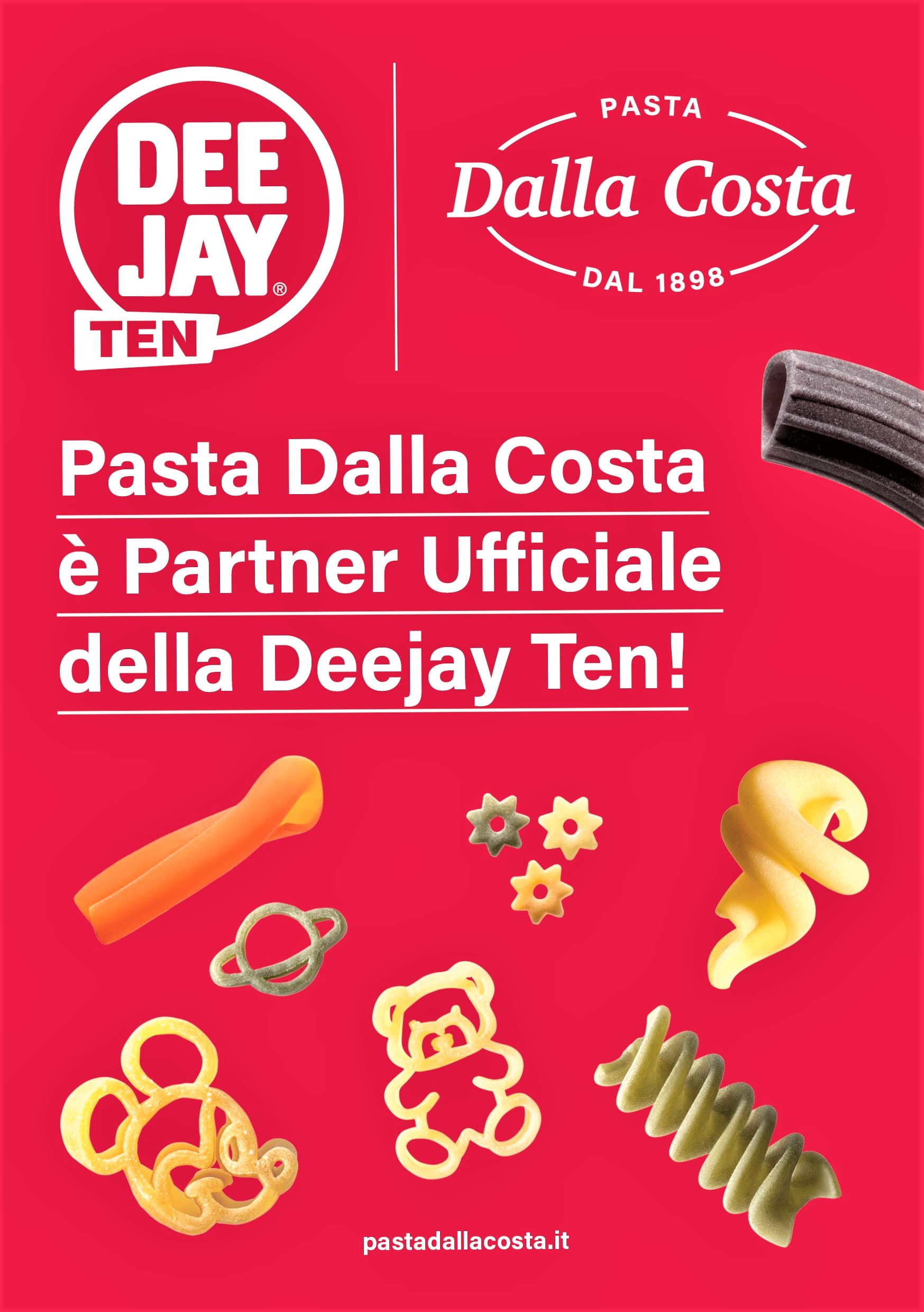 Pasta Dalla Costa Partner Ufficiale della Deejay Ten 2024